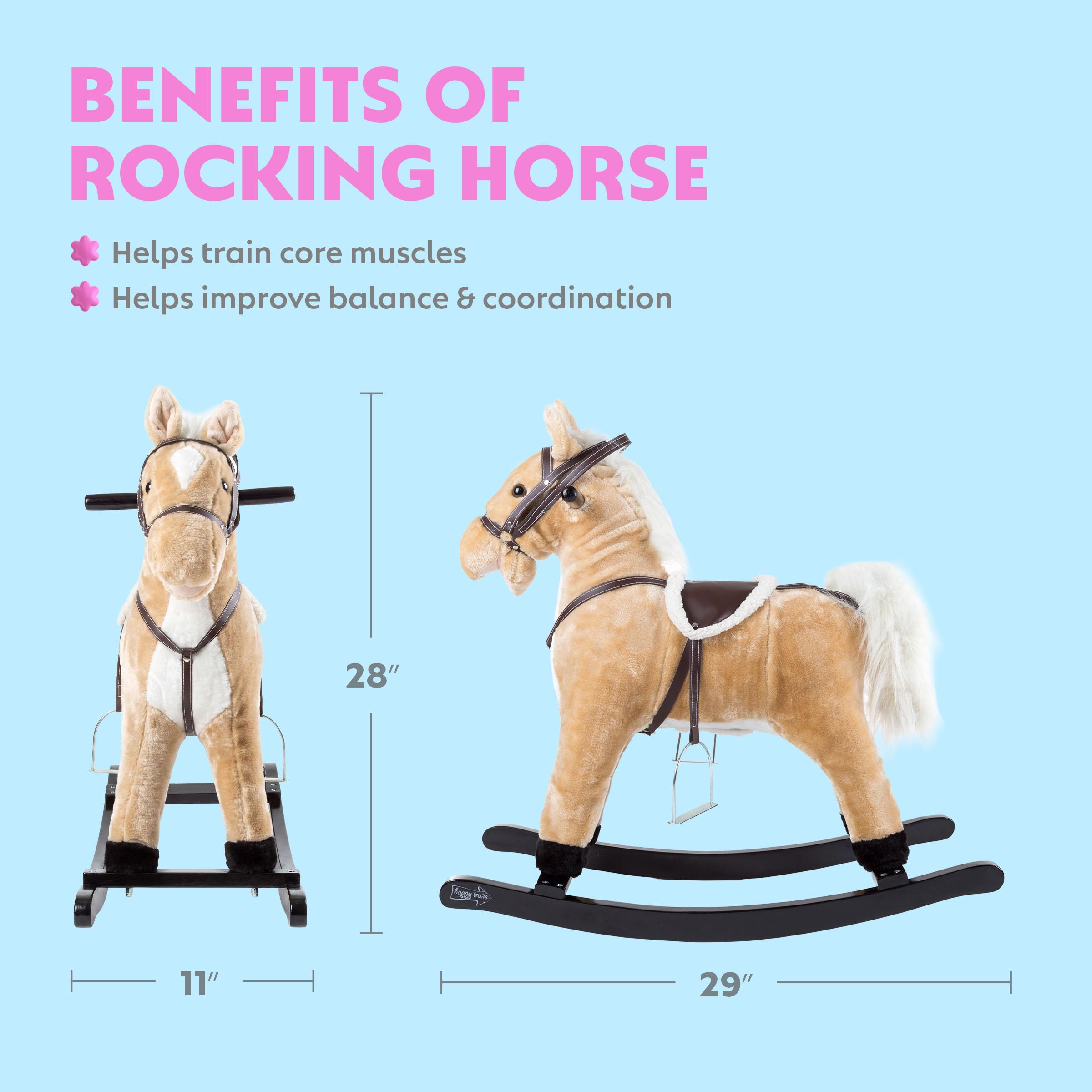 Amazon.co.jp: Happy Trails ロッキングホース ぬいぐるみ 木製